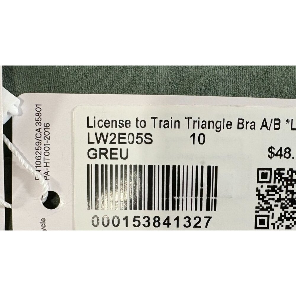 Lululemon License to Train Triangle Bra A/B logo sz 10 color green GREU NWT $48 - Picture 8 of 10